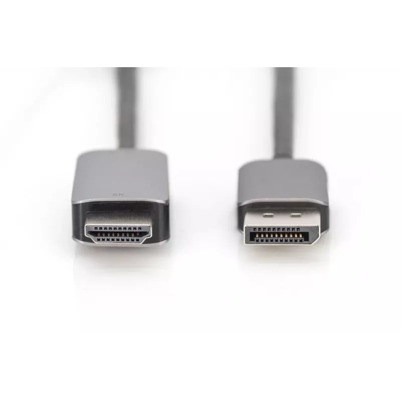 DIGITUS DP į HDMI adapterio laidas 8K 60Hz, aliuminio korpusas, juodas, 2 m