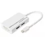 DIGITUS MiniDP į DP HDMI DVI adapteris 20cm DP 1.1a baltas