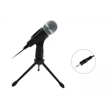 Equip Mini stalinis mikrofonas, -30 dB, 30–16000 Hz, 2200 Ω, laidinis, 3,5 mm lizdas