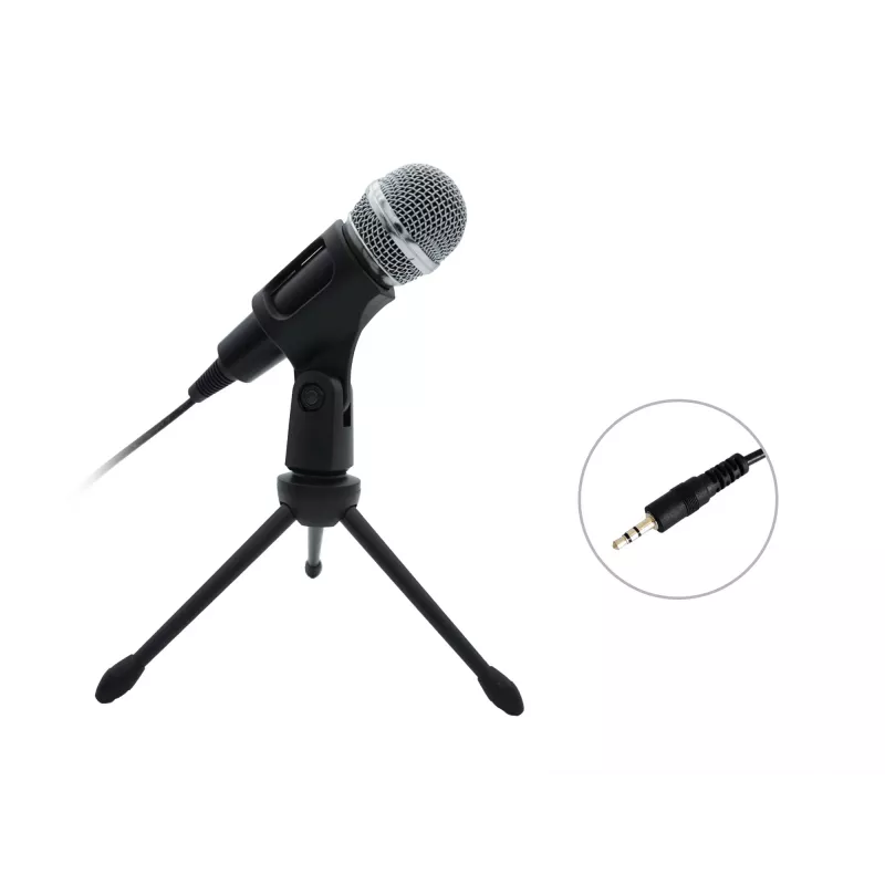Equip Mini stalinis mikrofonas, -30 dB, 30–16000 Hz, 2200 Ω, laidinis, 3,5 mm lizdas