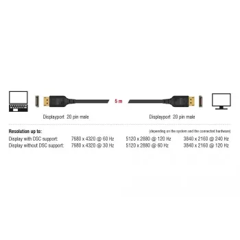 DisplayPort kabelis DeLOCK 85660 2 m Juodas