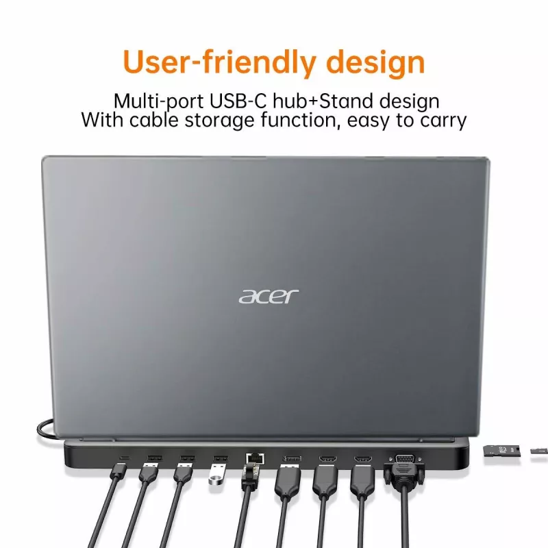 Acer 13-in-1 Type-C Minidock laidinis USB 3.2 Gen 1 juodas