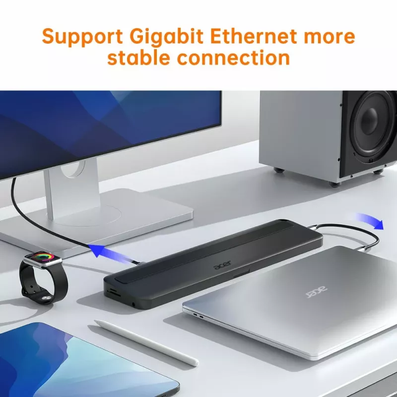 Acer 13-in-1 Type-C Minidock laidinis USB 3.2 Gen 1 juodas