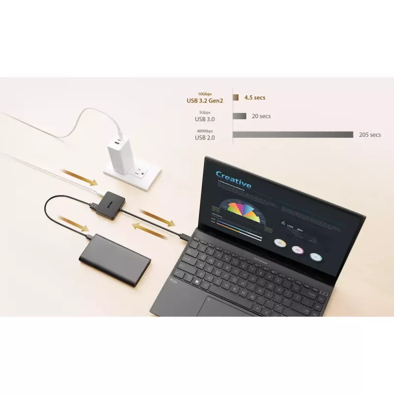 ASUS USB-C Mini Dock laidinis USB 3.2 Gen 2 (3.1 Gen 2) Type-C juodas