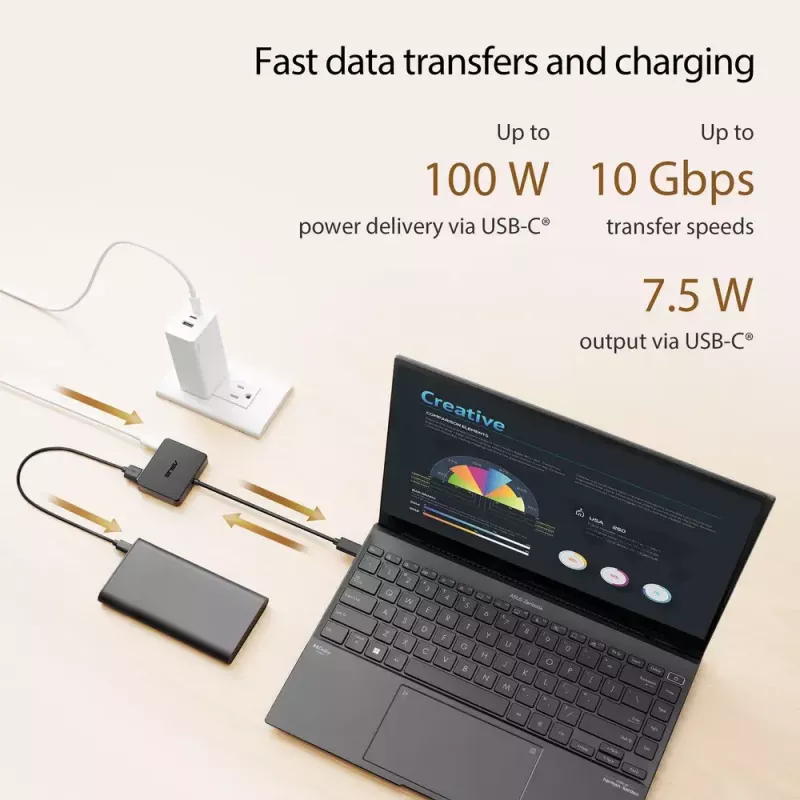 ASUS USB-C Mini Dock laidinis USB 3.2 Gen 2 (3.1 Gen 2) Type-C juodas