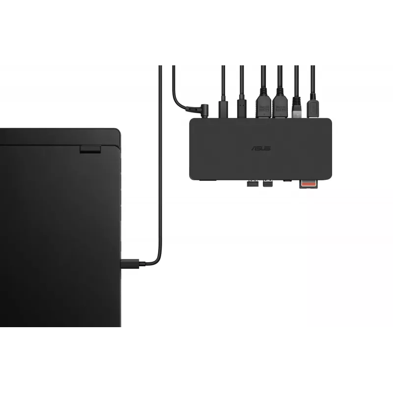 Dokavimo stotelė ASUS DC500 Thunderbolt 4, trys 4K ekranai, 150W PD, 2x HDMI 2.1, 2x USB-A, 2x USB 2.0, RJ-45, MicroSD