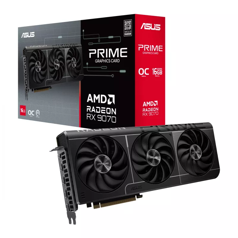 Vaizdo plokštė ASUS Radeon RX 9070 OC Edition 16 GB GDDR6 PCIe 5.0, 256 bitų, 3xDP 1xHDMI, 312 mm, 2,5 lizdo, įsijungimo versija