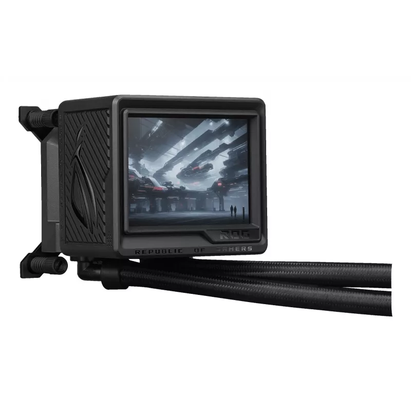 ASUS ROG Ryujin III 360 ARGB Extreme skysčio aušintuvas 360 mm, 3x12 cm ventiliatoriai, LCD ekranas, juodas