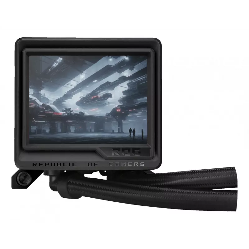 ASUS ROG Ryujin III 360 ARGB Extreme skysčio aušintuvas 360 mm, 3x12 cm ventiliatoriai, LCD ekranas, juodas