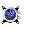 Skystas aušintuvas ASUS ROG Strix LC III 360 ARGB White Edition — 360 mm radiatorius, 3x 120 mm ventiliatoriai, LCD vandens blokas, PWM