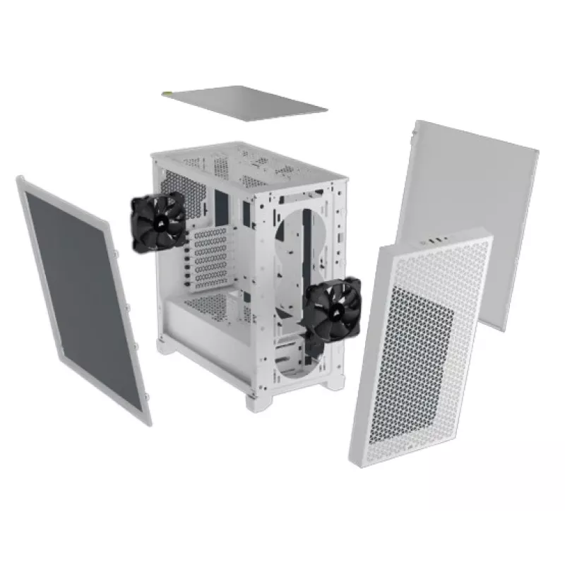 CORSAIR 3000D AIRFLOW baltas vidutinis bokštinis kompiuterio korpusas