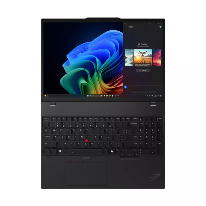 Nešiojamas kompiuteris Lenovo ThinkPad T16 Gen 4 (AMD) Copilot+ PC, AMD Ryzen™ AI 7 350, 40,6 cm (16 colių) WUXGA, 32 GB DDR5, 1 TB SSD, Wi-Fi 7, Windows 11 Pro, juodas