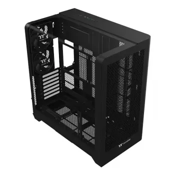 PC korpusas Thermaltake View 390 Air Midi Tower — juodas, palaiko PS2 maitinimo bloką, 3,5 colio HDD, 2,5 colio SSD, iki 200 mm priekinių ventiliatorių