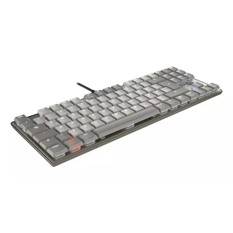 Mechaninė klaviatūra Tenkeyless Cherry KC 500 MX LP TKL — QWERTZ vokiškas išdėstymas, USB, 88 klavišai, pilka