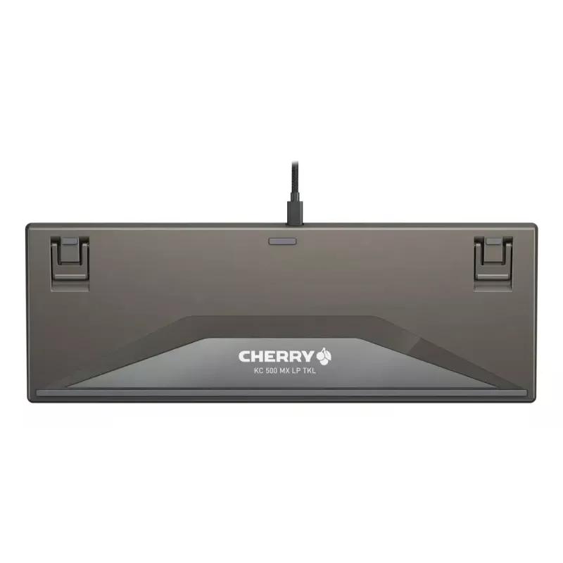 Mechaninė klaviatūra Tenkeyless Cherry KC 500 MX LP TKL — QWERTZ vokiškas išdėstymas, USB, 88 klavišai, pilka