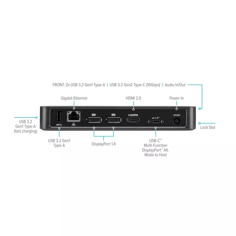 Targus DOCK430EUZ USB-C dokas / prievadų replikatorius, juodas
