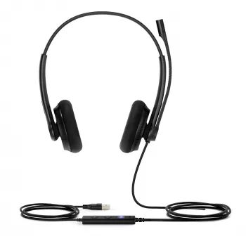 Yealink UH34 Lite Dual Teams ausinės, laidinės, 20–20000 Hz, biurui/skambučių centrui, 110 g, juodos