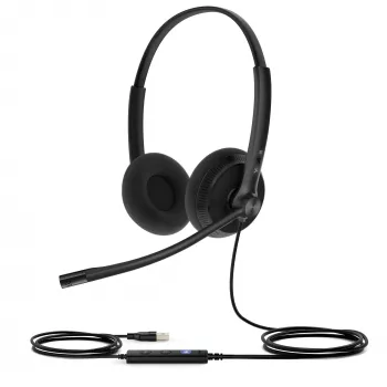Yealink UH34 Lite Dual Teams ausinės, laidinės, 20–20000 Hz, biurui/skambučių centrui, 110 g, juodos