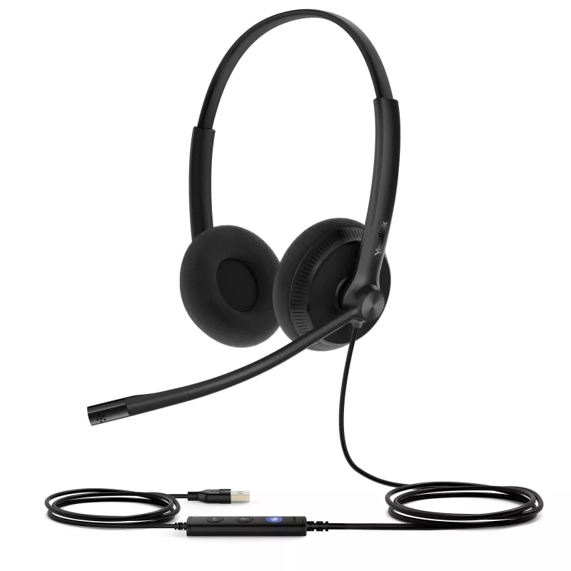 Yealink UH34 Lite Dual Teams ausinės, laidinės, 20–20000 Hz, biurui/skambučių centrui, 110 g, juodos