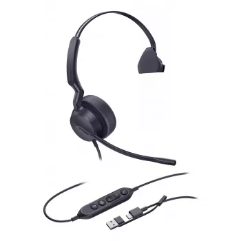Yealink UH42 Mono Teams USB-C/A ausinės, laidinės, skambučiams/muzikai, 20–20000 Hz, 116 g, juodos