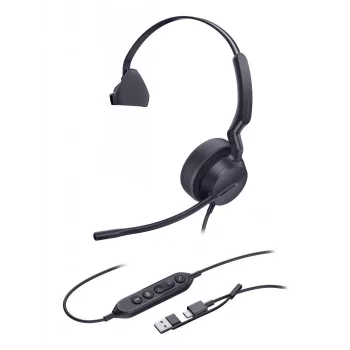 Yealink UH42 Mono Teams USB-C/A ausinės, laidinės, skambučiams/muzikai, 20–20000 Hz, 116 g, juodos