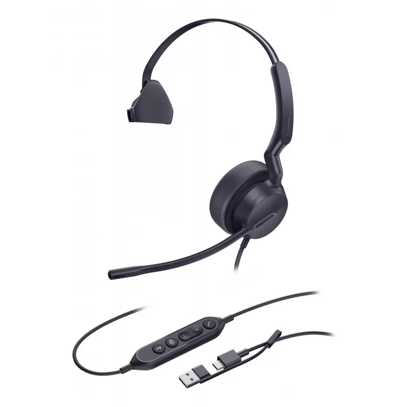 Yealink UH42 Mono Teams USB-C/A ausinės, laidinės, skambučiams/muzikai, 20–20000 Hz, 116 g, juodos