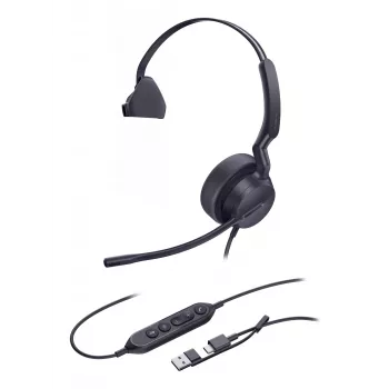 Yealink UH42 Mono UC USB-C/A ausinės, laidinės, skambučiams/muzikai, 20–20000 Hz, 116 g, juodos