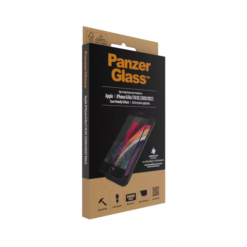 PanzerGlass® ekrano apsauga iPhone 8 | 7 | 6s | 6 | SE (2020/2022) | nuo krašto iki krašto