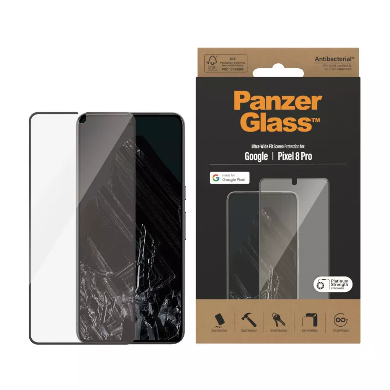 PanzerGlass® ekrano apsauga Google Pixel 8 Pro | Ultra-Wide Fit