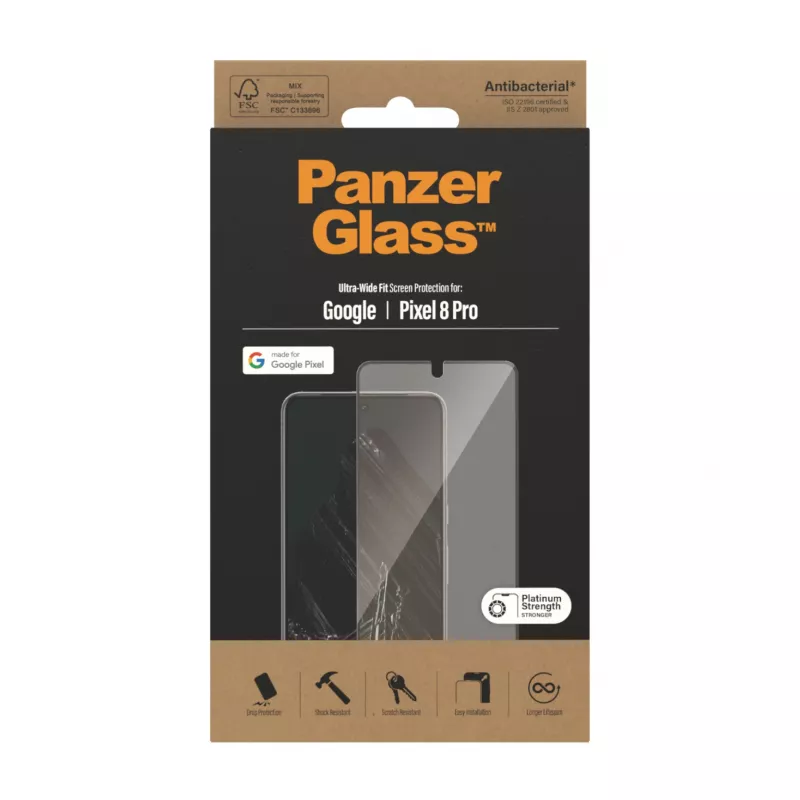 PanzerGlass® ekrano apsauga Google Pixel 8 Pro | Ultra-Wide Fit