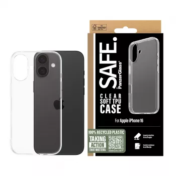 PanzerGlass SAFE. by ® TPU Dėklas Skaidrus iPhone 16, Apple - iPhone 16, Skaidrus