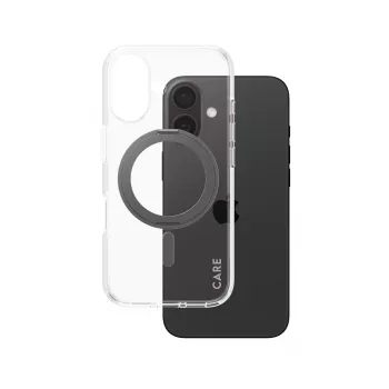 PanzerGlass CARE™ by ® Dėklas Skaidrus su Juodu Stovu ir MagSafe iPhone 16