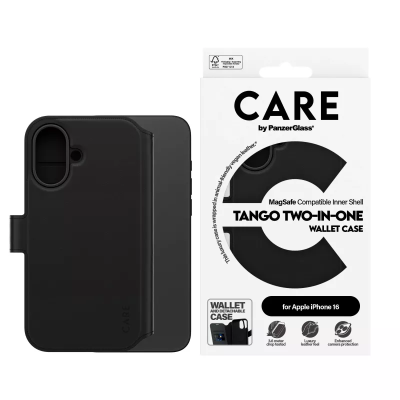 PanzerGlass CARE™ by ® Tango 2-in-1 Dėklas su Pinigine ir MagSafe iPhone 16