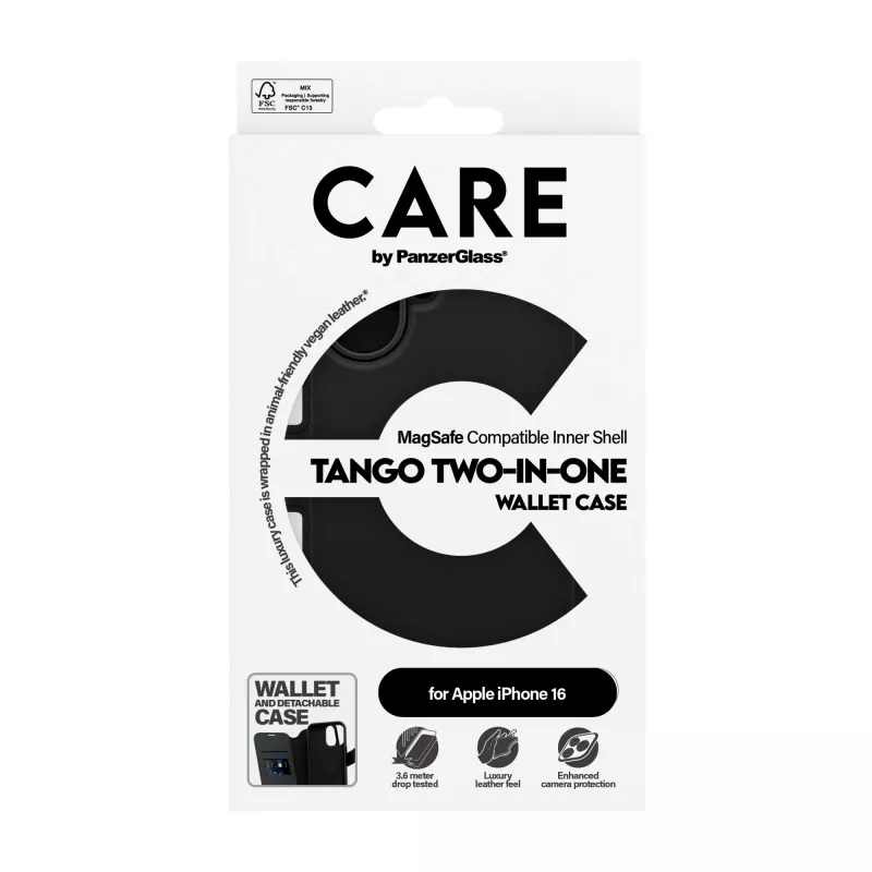PanzerGlass CARE™ by ® Tango 2-in-1 Dėklas su Pinigine ir MagSafe iPhone 16