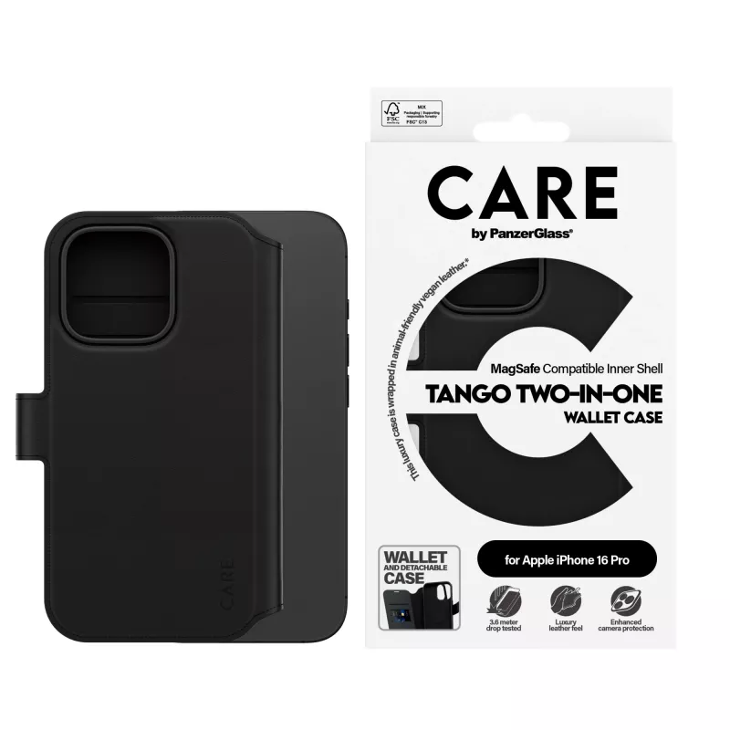 PanzerGlass CARE™ by ® Tango 2-in-1 Dėklas su Pinigine ir MagSafe iPhone 16 Pro