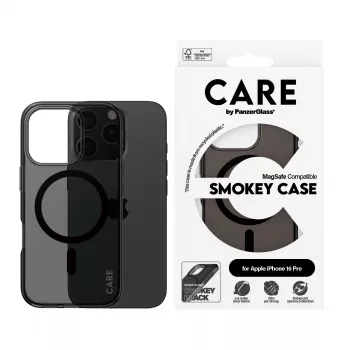 Dėklas Cover PanzerGlass CARE by Flagship Case Urban Combat Smokey su Black MagSafe iPhone '24 6,3 colio Pro