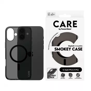 PanzerGlass CARE™ by ® Urban Combat Case Smokey su juodu MagSafe iPhone 16 Plus