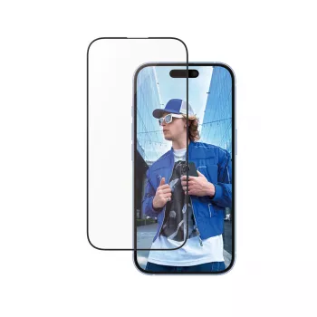 PanzerGlass® ekrano apsauga su aliumininiu rėmeliu iPhone 16 | 15 | Ultra-Wide Fit