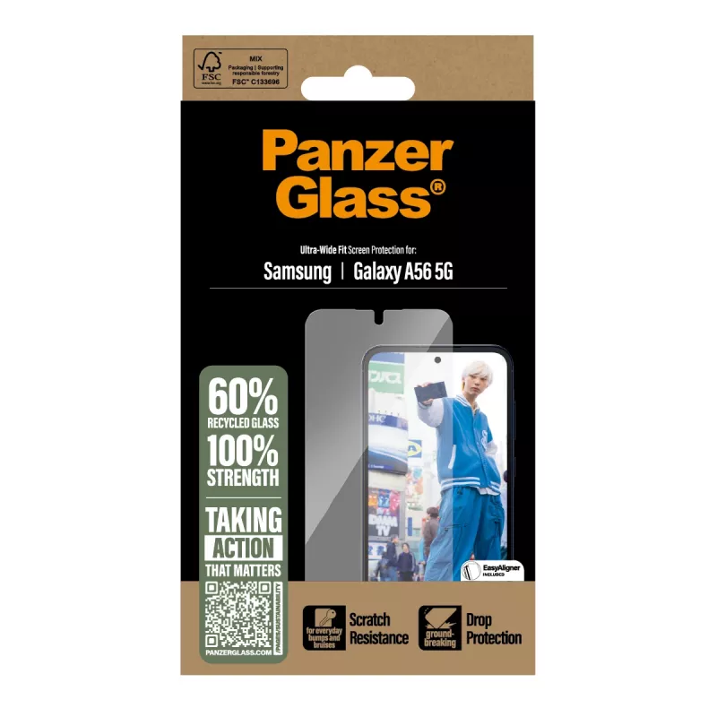 PanzerGlass® ekrano apsauga Samsung Galaxy A56 5G | Ultra-Wide Fit su EasyAligner