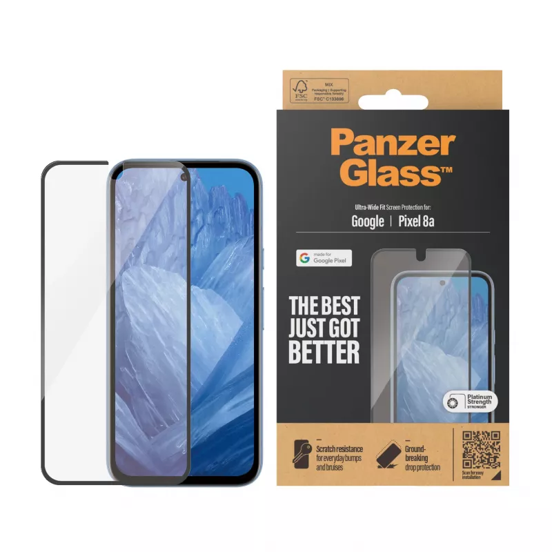 PanzerGlass® ekrano apsauga Google Pixel 8a | Ultra-Wide Fit