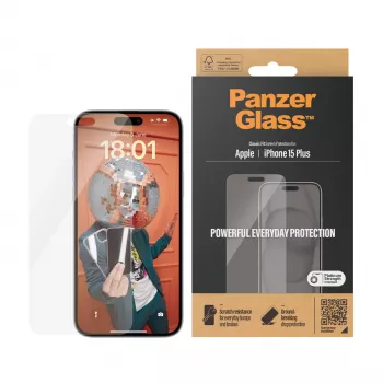 PanzerGlass® apsauginis stiklas iPhone 15 Plus | Classic Fit