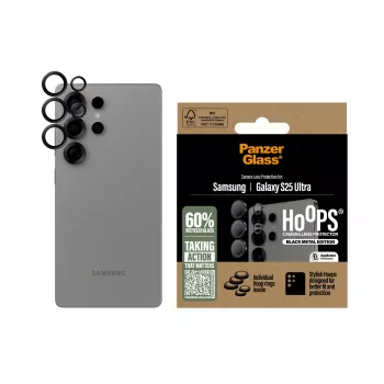 PanzerGlass® Hoops® kameros objektyvo apsauga juoda Samsung Galaxy S25 Ultra