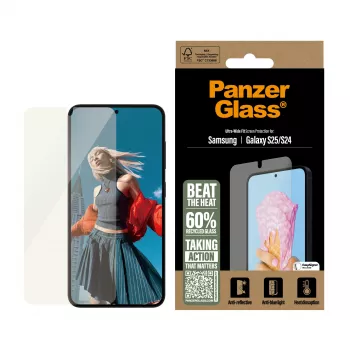 PanzerGlass® All-in-One apsauginis stiklelis Samsung Galaxy S25 | S24 | Ultra Wide Fit