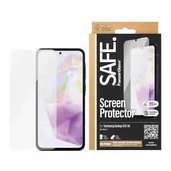 PanzerGlass SAFE. by ® apsauginis stikliukas Samsung Galaxy A35 5G | Ultra-Wide Fit su EasyAligner