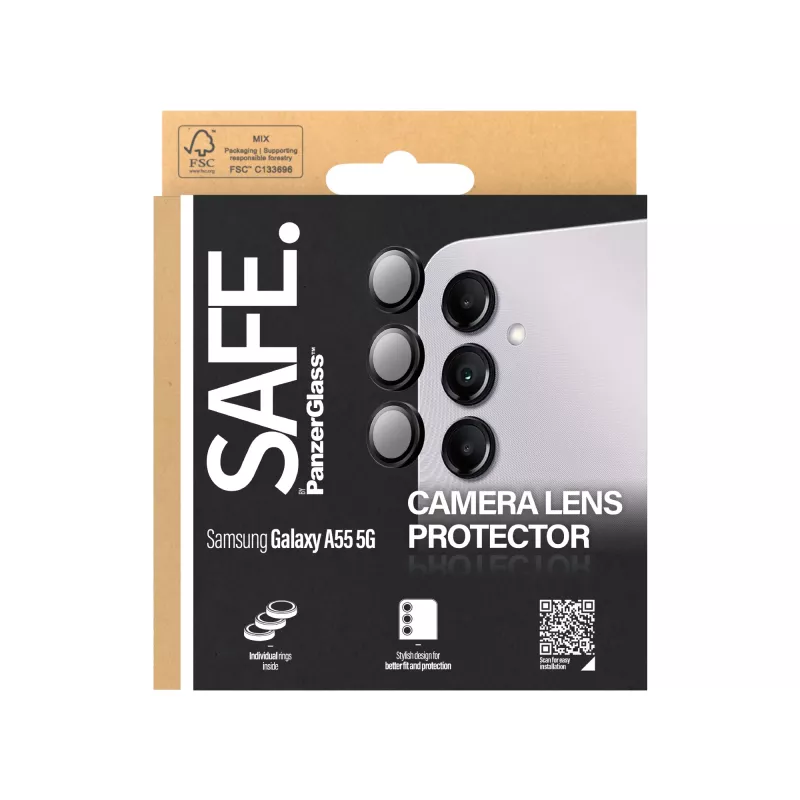 PanzerGlass SAFE. by® fotoaparato objektyvo apsauga juoda, skirta Samsung Galaxy A55 5G