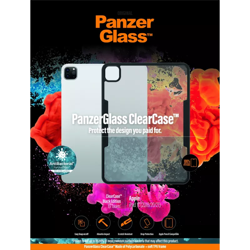 PanzerGlass® ClearCase™ iPad Pro 11″ (2018, 2020-2022) – Juodas apsauginis dėklas