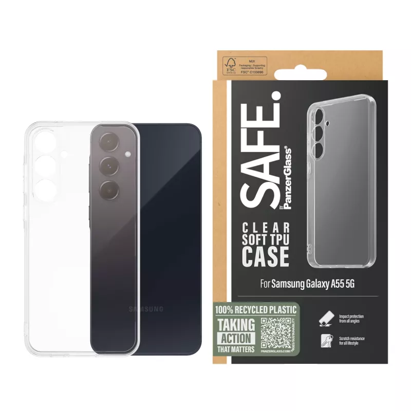 PanzerGlass SAFE. by ® TPU dėklas Samsung Galaxy A55 5G | Skaidrus