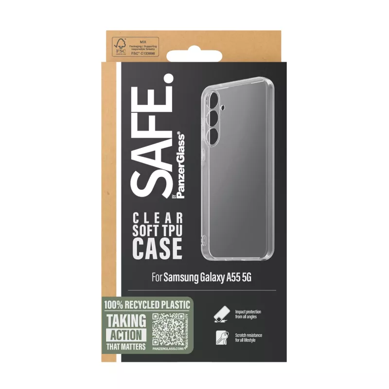 PanzerGlass SAFE. by ® TPU dėklas Samsung Galaxy A55 5G | Skaidrus