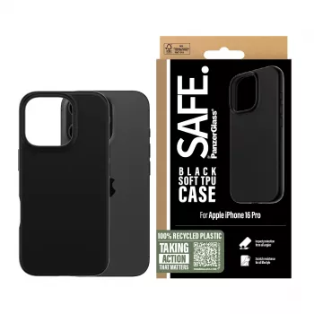PanzerGlass SAFE. by ® TPU Dėklas Juodas iPhone 16 Pro, Dėklas, Apple, Apple - iPhone 16 Pro, Juodas