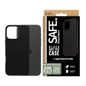 PanzerGlass SAFE. by ® TPU Dėklas Juodas iPhone 16 Pro Max, Apple, Apple - iPhone 16 Pro Max, Juoda